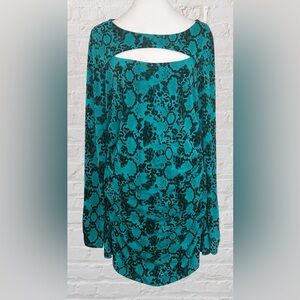 Lane Bryant Plus Dress Sz 18 20 Teal Snake Print Ruched Bodycon Sexy Going Out